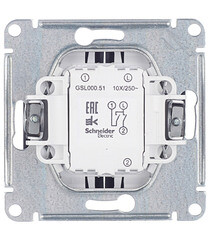 Выключатель Systeme Electric Glossa двухклавишный встраиваемый антрацит (GSL000751) - фото 4