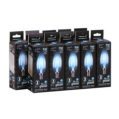 Лампа светодиодная филаментная Gauss E14 4100К 9 Вт 150-265 В свеча прозрачная (10 шт.) - фото 4