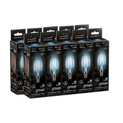 Лампа светодиодная филаментная Gauss E14 4100К 5 Вт 450 Лм 150-265 В свеча прозрачная (10 шт.) - фото 4