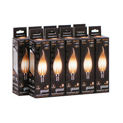 Лампа светодиодная филаментная Gauss E14 2700К 5 Вт 420 Лм 150-265 В свеча на ветру прозрачная (10 шт.) - фото 6