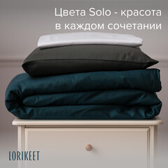 Комплект постельного белья 1,5-спальный сатин Lorikeet Solo графит без простыни - фото 4