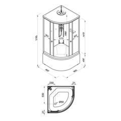 Душевая кабина Triton Ультра 90х90х216 см стекло прозрачное 4 мм с высоким поддоном полукруг - фото 2