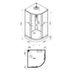 Душевая кабина Triton Ультра 100х100х228 см стекло прозрачное 4 мм со средним поддоном полукруг - фото 2