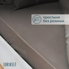 Комплект постельного белья Евро сатин Lorikeet Solo графит с простыней 215х260 см - фото 3