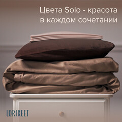 Комплект постельного белья 1,5-спальный сатин Lorikeet Solo латте без простыни - фото 4
