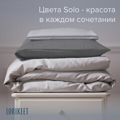 Наволочка 70х70 сатин серая Lorikeet Solo (2 шт.) - фото 3