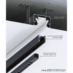 Профиль для установки в натяжной потолок шинопровода Arte Lamp Raund For 2 м (A732205) - фото 4