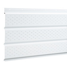 Софит металлический перфорированный Grand Line сигнальный белый RAL 9003 2000х357х0,45 мм