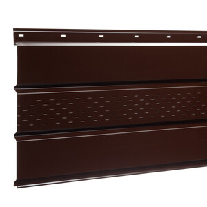 Софит металлический с центральной перфорацией Grand Line коричневый RAL 8017 2000х357х0,45 мм