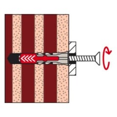 Дюбель универсальный Fischer DuoPower 12x60 мм нейлон с шурупом (10 шт.) - фото 7