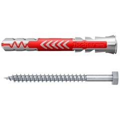 Дюбель универсальный Fischer DuoPower 10x80 мм нейлон с шурупом (10 шт.) - фото 1