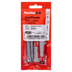 Дюбель универсальный Fischer DuoPower 12x60 мм нейлон с шурупом (2 шт.) - фото 5