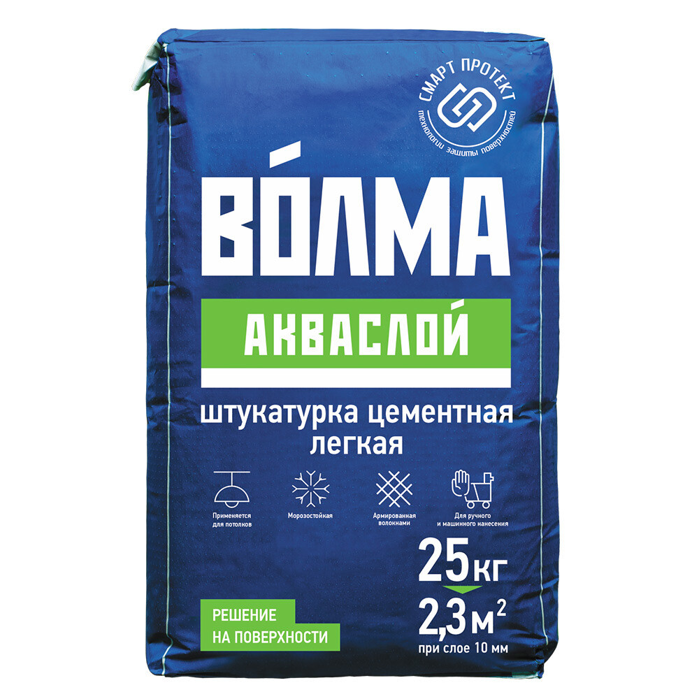 Изображение товара Штукатурка цементная Волма Акваслой легкая 25 кг