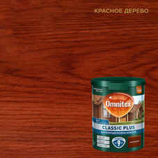 Антисептик Пинотекс/Omnitex Classic Plus 3 в 1 декоративный для дерева красное дерево 0,9 л