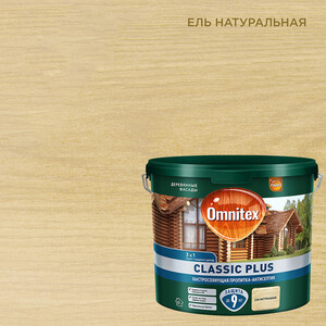 Антисептик Пинотекс/Omnitex Classic Plus 3 в 1 декоративный для дерева ель натуральная 2,5 л