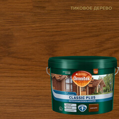 Антисептик Pinotex Classic Plus 3 в 1 декоративный для дерева тиковое дерево 9 л - фото 1