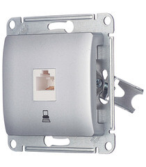 Розетка компьютерная Systeme Electric Glossa встраиваемая алюминий RJ45 (GSL000381К) - фото 4
