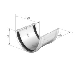 Соединение желоба Технониколь пластиковое d125 мм белое RAL 9003 - фото 6