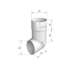 Колено стока Технониколь пластиковое d82 мм белое RAL 9003 - фото 6