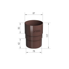 Муфта водосточной трубы Технониколь пластиковая d82 мм коричневая RAL 8017 - фото 6