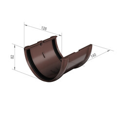 Соединение желоба Технониколь пластиковое d125 мм коричневое RAL 8017 - фото 6