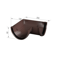 Угол желоба Технониколь пластиковый d125 мм 90° коричневый RAL 8017 - фото 6
