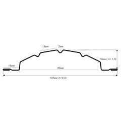 Евроштакетник двухсторонний полукруглый 0,45 мм 105х2000 мм графитовый серый RAL 7024 фигурный срез - фото 3