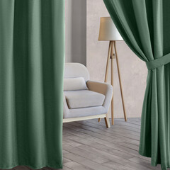 Штора блэкаут хвоя 200х270 см Волшебная Ночь Текстурный Блэкаут (930783) - фото 1