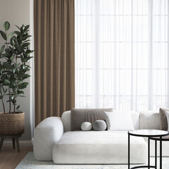 Штора канвас кофе 200х290 см Волшебная Ночь Канвас (930774) - фото 1