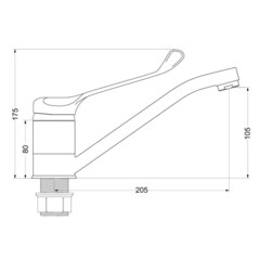 Смеситель для раковины РМС локтевой с поворотным изливом хром (РМС-Л1-004Г-25(R8)) - фото 2