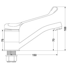 Смеситель для раковины РМС локтевой с поворотным изливом хром (РМС-Л1-004Г-15(R8)) - фото 2