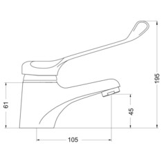 Смеситель для раковины РМС локтевой хром (РМС-Л1-001Ш(R8)) - фото 2