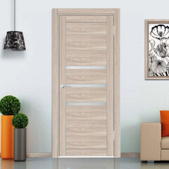 Дверь межкомнатная Мюнхен 01 600х2000 мм финишпленка ясень шимо со стеклом - фото 2