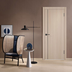 Дверь межкомнатная Милан (Вертикаль) 800х2000 мм финишпленка ясень шимо с декоративной вставкой с замком - фото 2