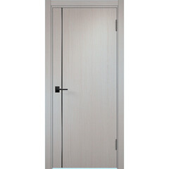 Изображение товара Дверь межкомнатная Милан (Вертикаль) 700х2000 мм финишпленка дуб сантана с декоративной вставкой с замком