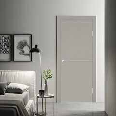 Дверь межкомнатная Милан (Вертикаль) 700х2000 мм финишпленка кашемир с декоративной вставкой с замком - фото 2