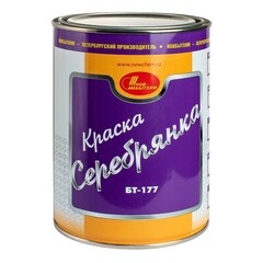 Изображение товара Краска по ржавчине Новбытхим БТ-177 серебристая глянцевая 1 л
