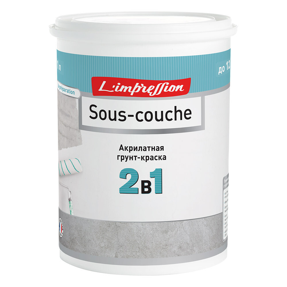 Изображение товара Грунт L'impression Sous-couche для декоративных покрытий 1 л акрилатный белый Россия