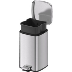 Контейнер для мусора Primanova с крышкой 12 л сталь хром с педалью квадратный - фото 3