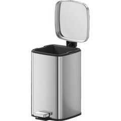 Контейнер для мусора Primanova с крышкой 12 л сталь хром с педалью квадратный - фото 4