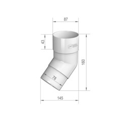 Колено трубы Технониколь пластиковое d82 мм 108° белое RAL 9003 - фото 3