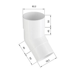 Колено трубы Технониколь пластиковое d82 мм 135° белое RAL 9003 - фото 3