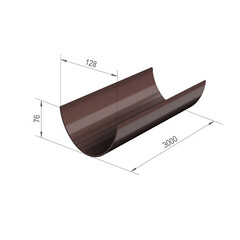 Желоб водосточный Технониколь пластиковый d125 мм 3 м коричневый RAL 8017 - фото 3