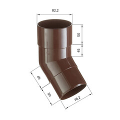 Колено трубы Технониколь пластиковое d82 мм 135° коричневое RAL 8017 - фото 3