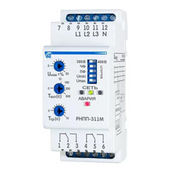 Изображение товара Реле напряжения и контроля фаз Новатек-Электро РНПП-311М трехфазное 380 В 6 А тип AC (9762819)