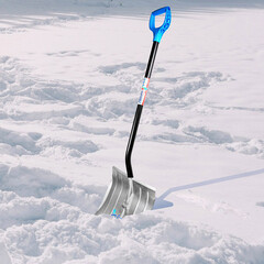 Лопата снеговая ЦИ Felicita стальная с алюминиевым черенком 1295х414 мм (2548) - фото 2