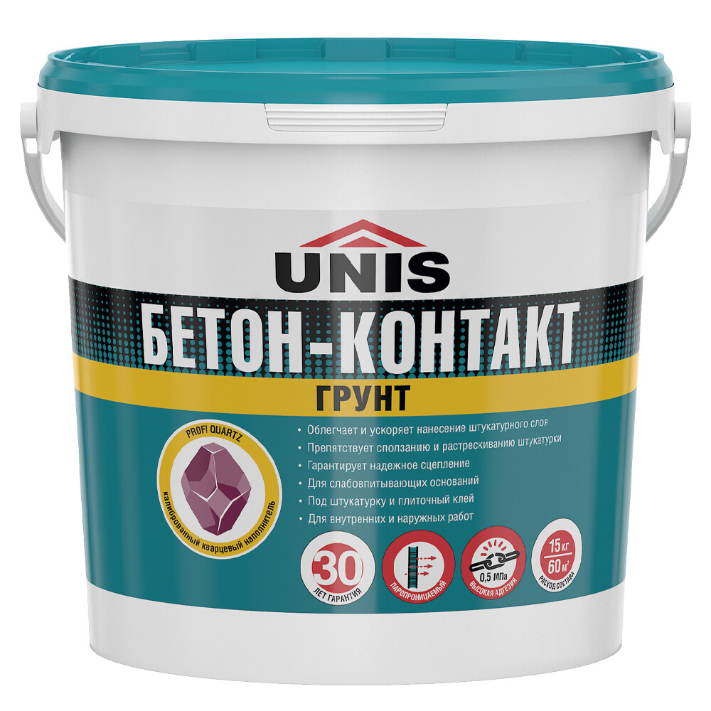 

Грунт бетоноконтакт Unis 15 л, Розовый