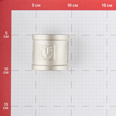 Муфта Valtec 1 1/4 ВР(г) х 1 1/4 ВР(г) латунная (VTr.270.N.0007) - фото 3