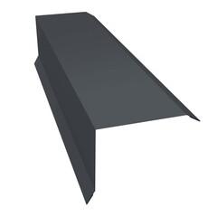 Планка торцевая для металлочерепицы 100х80 мм 2 м графитово-серая RAL 7024 матовая drap