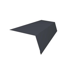 Планка карнизная для металлочерепицы 100х65 мм 2 м графитово-серая RAL 7024 матовая drap